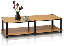 Load image into Gallery viewer, Furinno Just No Tools Wide Light Cherry Television Stand with Black Tube