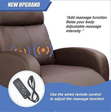 Load image into Gallery viewer, Devoko Recliner Chair Massage Home Theater Seating PU Leather Modern Living Room Chair Padded Cushion Reclining Sofa (Brown)