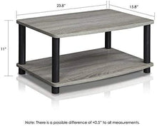 Load image into Gallery viewer, FURINNO Turn-N-Tube No Tools 2-Tier Elevated TV Stand, French Oak Grey\/Black