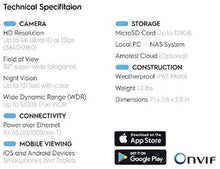 Load image into Gallery viewer, Amcrest UltraHD 4K (8MP) Outdoor Bullet POE IP Camera, 3840x2160, 131ft NightVision, 2.8mm Lens, IP67 Weatherproof, MicroSD Recording, Black (IP8M-2496EB)