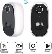 Load image into Gallery viewer, AKASO Wireless Outdoor Security Camera, WiFi Solar and Rechargeable Battery Indoor Home Security Camera, Alexa/Google Home, 1080P, Night Vision, 2-Way Audio, Motion Detect, IP65 Waterproof, Cloud/SD
