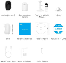 Load image into Gallery viewer, Security Camera Outdoor, Wireless Rechargable Battery Powered, 1080P Starlight Night Vision, PIR Motion Video for Home Surveillance, Support Google Assistant\/Cloud Service\/SD Slot | Reolink Argus 2