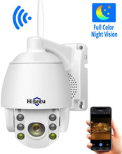 Load image into Gallery viewer, 1080P HD Outdoor Wireless Security Camera Pan Tilt Zoom (5X Digital) Compatible Hiseeu Wireless Security Camera System PTZ Camera Two-Way Audio Waterproof Dome Motion Detection Night Vision