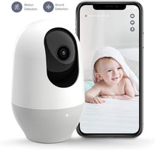Load image into Gallery viewer, Nooie Baby Monitor, WiFi Pet Camera Indoor, 360-degree Wireless IP Nanny Camera, 1080P Home Security Camera, Motion Tracking, IR Night Vision, Works with Alexa, Two-Way Audio, Motion & Sound Detection