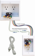 Load image into Gallery viewer, PowerBridge TWO-CK Dual Outlet Recessed In-Wall Cable Management System with PowerConnect for Wall-Mounted Flat Screen LED, LCD, and Plasma TV’s