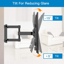 Load image into Gallery viewer, PERLESMITH Full Motion TV Wall Mount for Most 37-70 Inch TVs up to 132lbs - Fits 16”, 18”, 24” Wood Studs - Articulating TV Mount Dual Arms with Tilts, Swivels & Extends 16”, Max VESA 600x400mm
