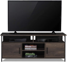 Load image into Gallery viewer, Sekey Home 58" Entertainment Center Wood Media TV Stand | Storage Console, Smoky Oak