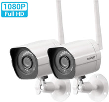 Load image into Gallery viewer, Zmodo Outdoor Security Camera (2 Pack), Smart Home 1080p Full HD Indoor Outdoor Wireless IP Cameras with Night Vision, Cloud Service Available