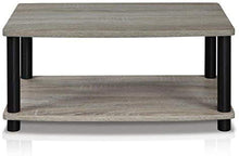 Load image into Gallery viewer, FURINNO Turn-N-Tube No Tools 2-Tier Elevated TV Stand, French Oak Grey\/Black