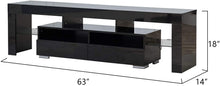 Load image into Gallery viewer, Bonzy Home Glossy TV Stand, TV Console with LED Light Wood Media Storage Console Cabinet for 65" TV - Flat Screen TV Stand, Gaming Consoles - in Lounge Room, Living Room and Bedroom(Black)