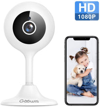 Load image into Gallery viewer, WiFi Camera Indoor, Goowls 1080p HD Home Security Camera 2.4GHz Wired IP Dog Camera for Baby/Pet/Nanny with Motion Detection Night Vision 2-Way Audio Cloud & SD Card Storage Compatible with Alexa