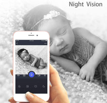 Load image into Gallery viewer, LARKKEY 1080p WiFi Home Smart Camera, Indoor 2.4G IP Security Surveillance with Night Vision, Monitor with iOS, Android App, Compatible with Alexa (White Plus)