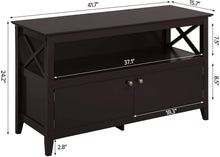 Load image into Gallery viewer, YAHEETECH X Shape Wooden TV Stand Base Console Storage Cabinet Home Media Entertainment Center with 2 Doors Living Room Furniture