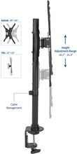 Load image into Gallery viewer, VIVO Black Ultra Wide Screen TV Desk Mount for up to 55 inch Screens | Full Motion Height Adjustable Single Television Stand (STAND-V155C)