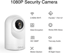 Load image into Gallery viewer, Security Camera Indoor, Goowls 1080P HD Pan/Tilt 2.4GHz WiFi Home Camera Dog Camera Wireless IP Camera for Baby/Pet/Nanny Monitor Night Vision Motion Detection Two-Way Audio Works with Alexa