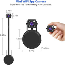 Load image into Gallery viewer, Mini Spy Camera WiFi, Relohas HD 1080P Spy Camera Wireless Hidden Live Streaming, Upgraded Night Vision/Motion Activated Spy Cam Nanny Cam, Security Camera for Home and Outdoor (with Cell Phone APP)
