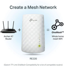 Load image into Gallery viewer, TP-Link AC750 WiFi Extender | Covers Up to 1200 Sq.ft and 20 Devices Up to 750Mbps| Dual Band WiFi Range Extender | WiFi Booster to Extend Range of WiFi Internet Connection (RE220)