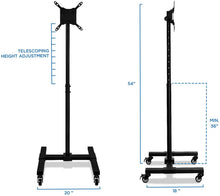 Load image into Gallery viewer, Mount-It! Mobile TV Stand with Wheels, Adjustable Height Rolling Cart for 13" - 42" Flat Panel LCD LED Screens (MI-879)