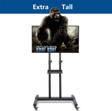 Load image into Gallery viewer, Rfiver Mobile TV Stand Rolling TV Cart with Tilt Mount and Locking Wheels for Most 37"-80" LCD LED Flat Screen Curved TVs, Black Display Trolley Floor Stand Height Adjustable Max Load 110 Lbs