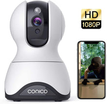 Load image into Gallery viewer, Pet Camera, Security Camera Conico 1080P HD Wireless Camera with Sound Motion Detection Two-Way Audio,Pan\/Tilt\/Zoom WiFi Surveillance Camera,Home Security Baby Cam with Night Vision Works with Alexa
