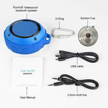 Load image into Gallery viewer, Outdoor Waterproof Bluetooth Speaker,Kunodi Wireless Portable Mini Shower Travel Speaker with Subwoofer, Enhanced Bass, Built in Mic for Sports, Pool, Beach, Hiking, Camping (Blue)