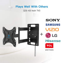 Load image into Gallery viewer, Perlesmith RV Lockable TV Wall Mount for Most 23-43 Inch LED, LCD, OLED Plasma, Flat Screen TVs Full Motion with Articulating Arm Bears up to 77 lbs Swivels Tilts Extends for MotorHomes Camper Trailer