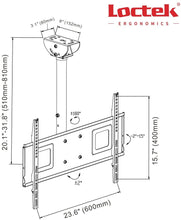 Load image into Gallery viewer, Loctek TV Ceiling Mount TV Bracket Hanging Adjustable Tilting Bracket Fits 32-65 Inch LCD LED Plasma Flat Panel Screen Display, up to 132 lbs, VESA 600x 400mm