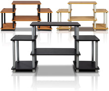Load image into Gallery viewer, Furinno Turn-N-Tube No Tools Entertainment TV Stands, Black\/Grey