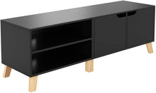 Load image into Gallery viewer, Homfa 55 in TV Stand with 2 Doors and Shelves, Modern Console Entertainment Center Media Console Storage Cabinet for Living Room Home, Black