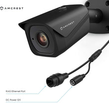Load image into Gallery viewer, Amcrest UltraHD 4K (8MP) Outdoor Bullet POE IP Camera, 3840x2160, 131ft NightVision, 2.8mm Lens, IP67 Weatherproof, MicroSD Recording, Black (IP8M-2496EB)