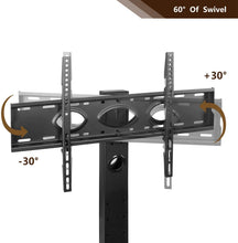Load image into Gallery viewer, TAVR Universal Floor TV Stand Base with Swivel Height Adjustable Mount for 32 37 42 47 50 55 60 65 inch Plasma LCD LED Flat or Curved Screen TVs,Tempered Glass Base for Media Storage