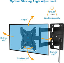Load image into Gallery viewer, Perlesmith RV Lockable TV Wall Mount for Most 23-43 Inch LED, LCD, OLED Plasma, Flat Screen TVs Full Motion with Articulating Arm Bears up to 77 lbs Swivels Tilts Extends for MotorHomes Camper Trailer
