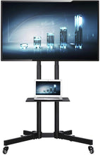 Load image into Gallery viewer, Yaheetech Mobile TV Cart with Mount on Wheels for 32-65 Inch LCD LED Plasma Flat Screens Height Adjustable Rolling TV Stand with Tray Max VESA 600x400mm