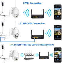 Load image into Gallery viewer, 1080P HD Outdoor Wireless Security Camera Pan Tilt Zoom (5X Digital) Compatible Hiseeu Wireless Security Camera System PTZ Camera Two-Way Audio Waterproof Dome Motion Detection Night Vision