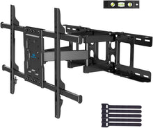 Load image into Gallery viewer, Full Motion TV Wall Mount Articulating Arms Swivel Tilt Rotation for Most 37-70 Inch OLED, LCD, LED Flat Curved TVs, Extension to 24 inch Wood Stud up to 132lbs Max VESA 600x400mm by Pipishell