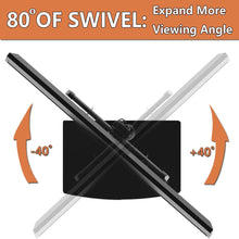 Load image into Gallery viewer, Universal Swivel TV Stand\/Base Table Top TV Stand 32 to 65 inch TVs 80 Degree Swivel, 4 Level Height Adjustable, Heavy Duty Tempered Glass Base, Holds up to 99lbs Screens, HT04B-002U