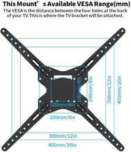 Load image into Gallery viewer, Everstone Heavy Duty Single Stud TV Wall Mount Bracket for Most 32-70 Inch LED,LCD,OLED,Plasma Flat Screen,Curved TVs,with Full Motion Articulating Arm,Up to VESA600x400 and 110LB
