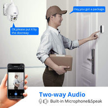 Load image into Gallery viewer, 1080P HD Outdoor Wireless Security Camera Pan Tilt Zoom (5X Digital) Compatible Hiseeu Wireless Security Camera System PTZ Camera Two-Way Audio Waterproof Dome Motion Detection Night Vision