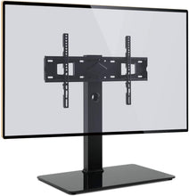 Load image into Gallery viewer, Rfiver Universal Swivel TV Stand Tabletop TV Stand Base for Most 40-80 inch TVs, Height Adjustable with Tempered Glass Base and Wire Management, VESA 600x400mm, Black