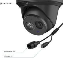 Load image into Gallery viewer, Amcrest UltraHD 4K POE Camera, 8MP Outdoor Security Turret PoE IP Camera, 3840x2160, 164ft NightVision, 2.8mm Lens, IP67 Weatherproof, MicroSD Recording (128GB), Black (IP8M-T2499EB-28MM)