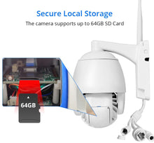 Load image into Gallery viewer, 1080P HD Outdoor Wireless Security Camera Pan Tilt Zoom (5X Digital) Compatible Hiseeu Wireless Security Camera System PTZ Camera Two-Way Audio Waterproof Dome Motion Detection Night Vision