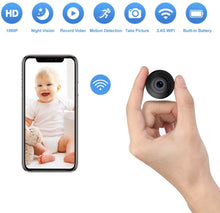 Load image into Gallery viewer, OUCAM Wireless Spy Camera with Audio and Video Recording, WiFi Surveillance Camera Mini Hidden Camera Baby Monitor Nanny Cam Night Vision Motion Detection with iOS and Android