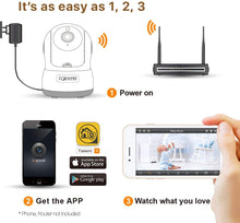 Load image into Gallery viewer, Faleemi Wireless Security Camera, WiFi Pet Camera, Nanny Cams Wireless with Cell Phone App, Home Surveillance HD IP Camera with 2 Way Audio, Night Vision, Motion Detection for Office/Dog/Baby Monitor