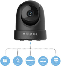 Load image into Gallery viewer, Amcrest 4MP UltraHD Indoor WiFi Camera, Security IP Camera with Pan\/Tilt, Two-Way Audio, Night Vision, Remote Viewing, Dual-Band 5ghz\/2.4ghz, 4-Megapixel @~20FPS, Wide 120° FOV, IP4M-1051B (Black)