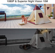 Load image into Gallery viewer, AKASO Wireless Outdoor Security Camera, WiFi Solar and Rechargeable Battery Indoor Home Security Camera, Alexa/Google Home, 1080P, Night Vision, 2-Way Audio, Motion Detect, IP65 Waterproof, Cloud/SD