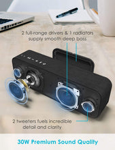 Load image into Gallery viewer, AOMAIS Life Bluetooth Speakers, 30W Loud Home Party Wireless Speaker, 2 Woofer and 2 Tweeters for Deeper Bass Stereo Sound, 100 Ft Bluetooth V5.0 and 12-Hour Playtime Subwoofer, Imitation Wood Panel