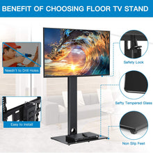Load image into Gallery viewer, PERLESMITH Universal Floor TV Stand/Base with Swivel Mount for Most 32-65 inch LCD LED TVs - Height Adjustable, Cable Management and Space Saving, VESA 600x400mm, Perfect for Corner & Bedroom