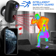Load image into Gallery viewer, Wireless Outdoor Security Camera, KAMTRON 1080P Home Security Rechargeable Battery Powered Camera 2.4G WiFi with Night Vision, Motion Detection and 2-Way Audio, IP65 Waterproof,Cloud Service, Black