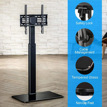 Load image into Gallery viewer, FITUEYES Universal Floor TV Stand Base with Swivel Mount for 26 to 55 inch Flat and Curved Screen TVs, Black TV Stands with Cable Management Modern Style TT106001MB