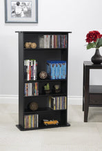 Load image into Gallery viewer, Atlantic Drawbridge Media Storage Cabinet - Store & Organize A Mix of Media 240Cds, 108DVDs Or 132 Blue-Ray\/Video Games, Adjustable Shelves, PN37935726 in Black